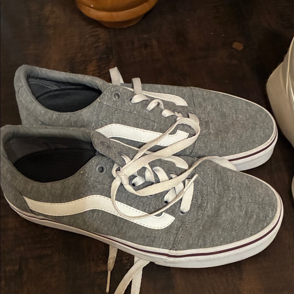 Vans Gray and White Athletic Shoes